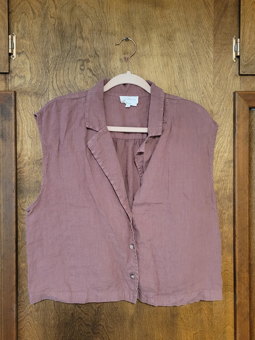 Lou & Grey Sleeveless Button-Front Top in Dusty Mauve